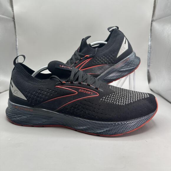 Brooks Levitate 6 StealthFit Running Shoes Mens Size 12 Black Red 1103971D090 - Picture 1 of 9
